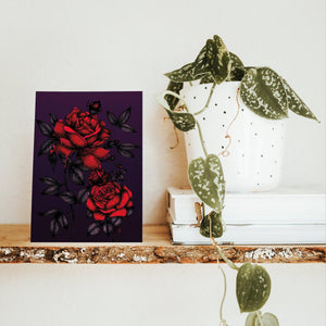 Bleeding Roses - Postcard Mini Print - Print is Dead