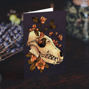Fox Skull and Magnolias - Greeting Card