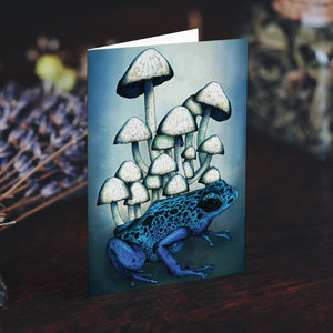 Frog and Mushrooms - Greeting Card (Gloss)