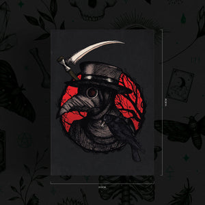 Plague Doctor and Raven - Greeting Card - Print is Dead