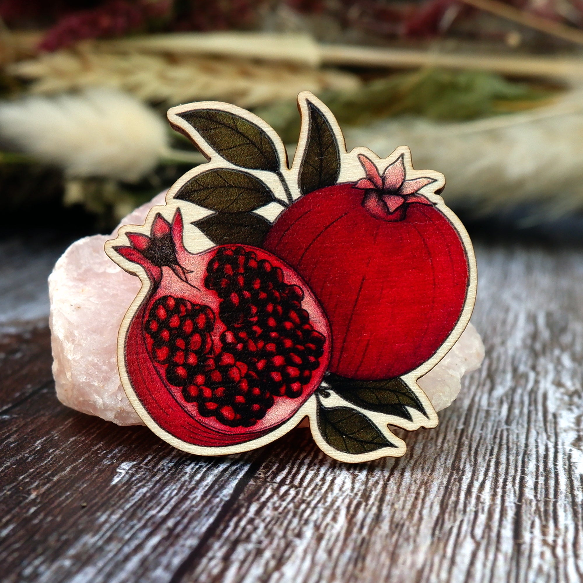 Pomegranates - Wooden Pin Badge