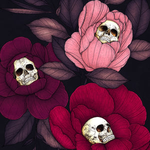 Skull Peonies - Giclée Art Print