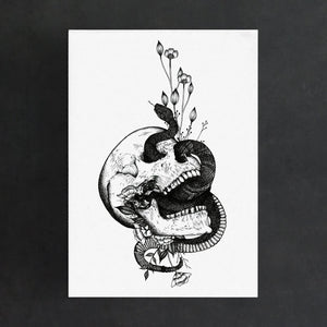 Snake and Skull - Digital Art Print - Print is Dead