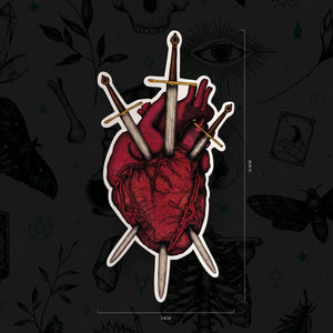 Swords and Heart - Vinyl Sticker - Print is Dead