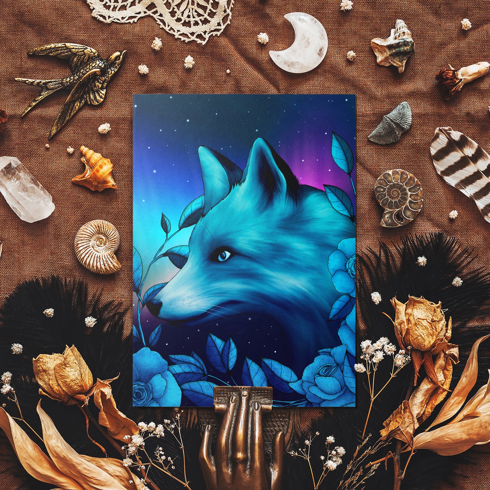 Aurora Fox - Glossy Fine Art Postcard