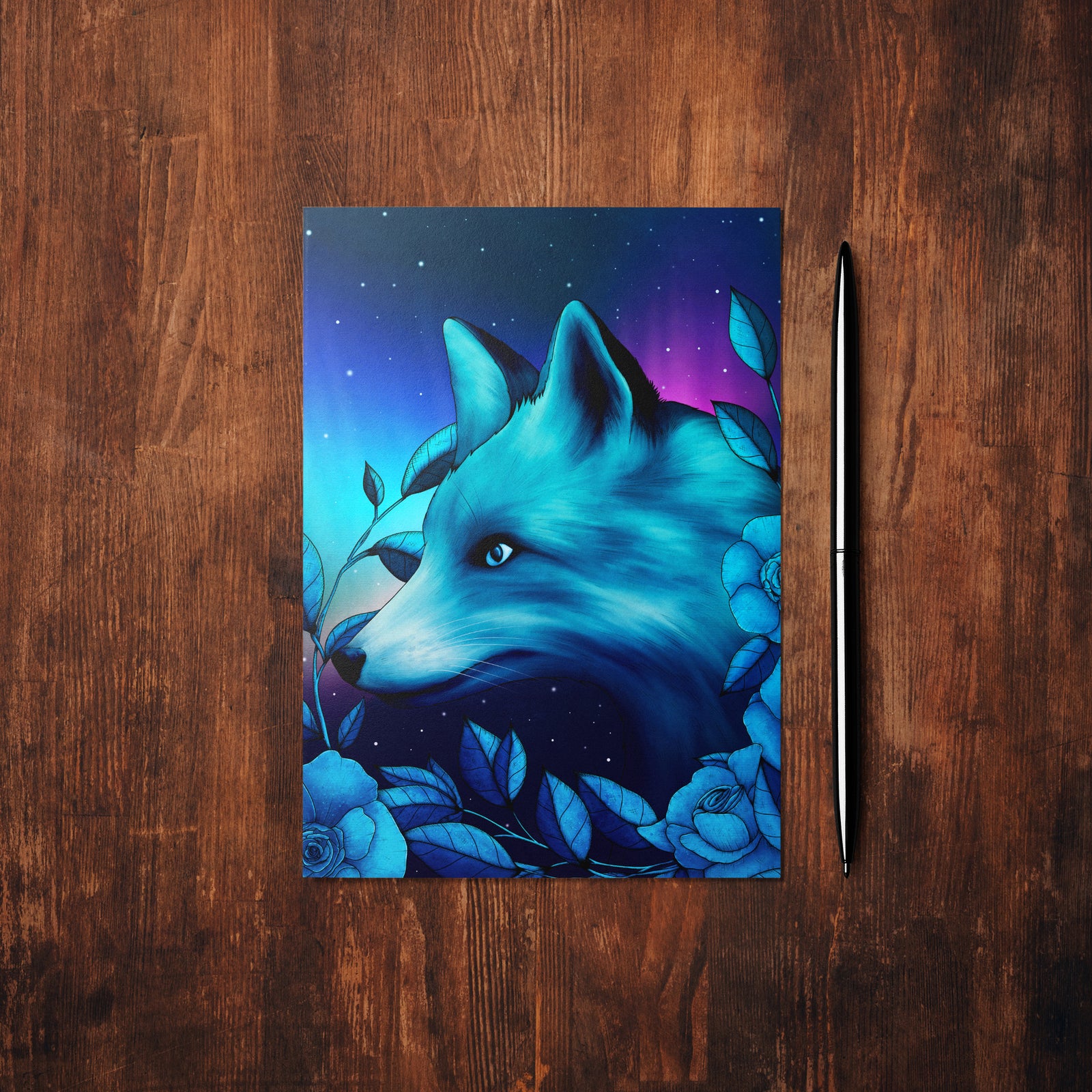 Aurora Fox - Glossy Fine Art Postcard