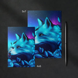 Aurora Fox - Glossy Fine Art Postcard