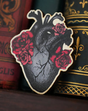 Black Heart - Wooden Pin Badge