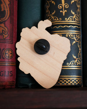 Black Heart - Wooden Pin Badge