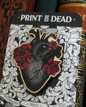 Black Heart - Wooden Pin Badge