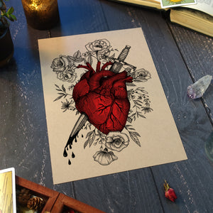 Bleeding Heart - Kraft Art Print