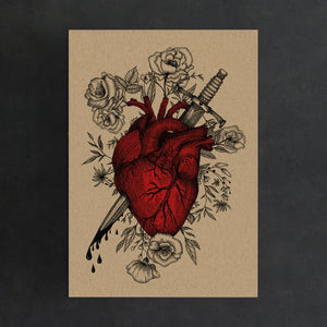 Bleeding Heart - Kraft Art Print