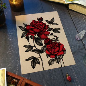Bleeding Roses - Kraft Art Print