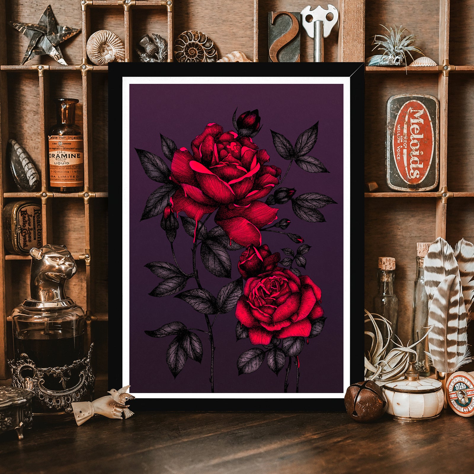 Bleeding Roses - Framed Giclée Art Print