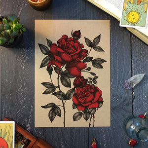 Bleeding Roses - Kraft Art Print
