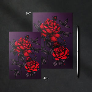 Bleeding Roses - Glossy Fine Art Postcard