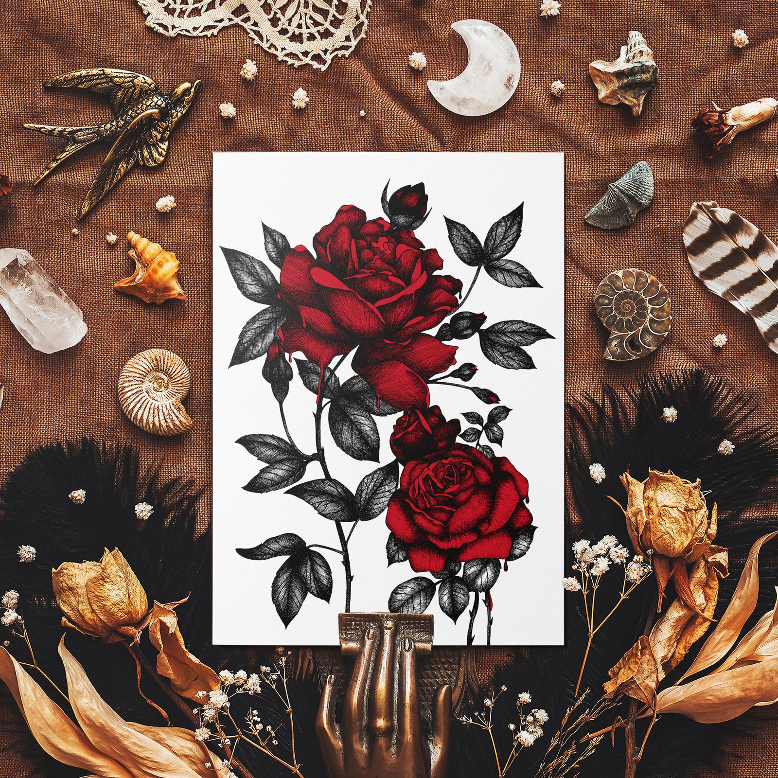 Bleeding Roses - Mohawk Fine Art Postcard