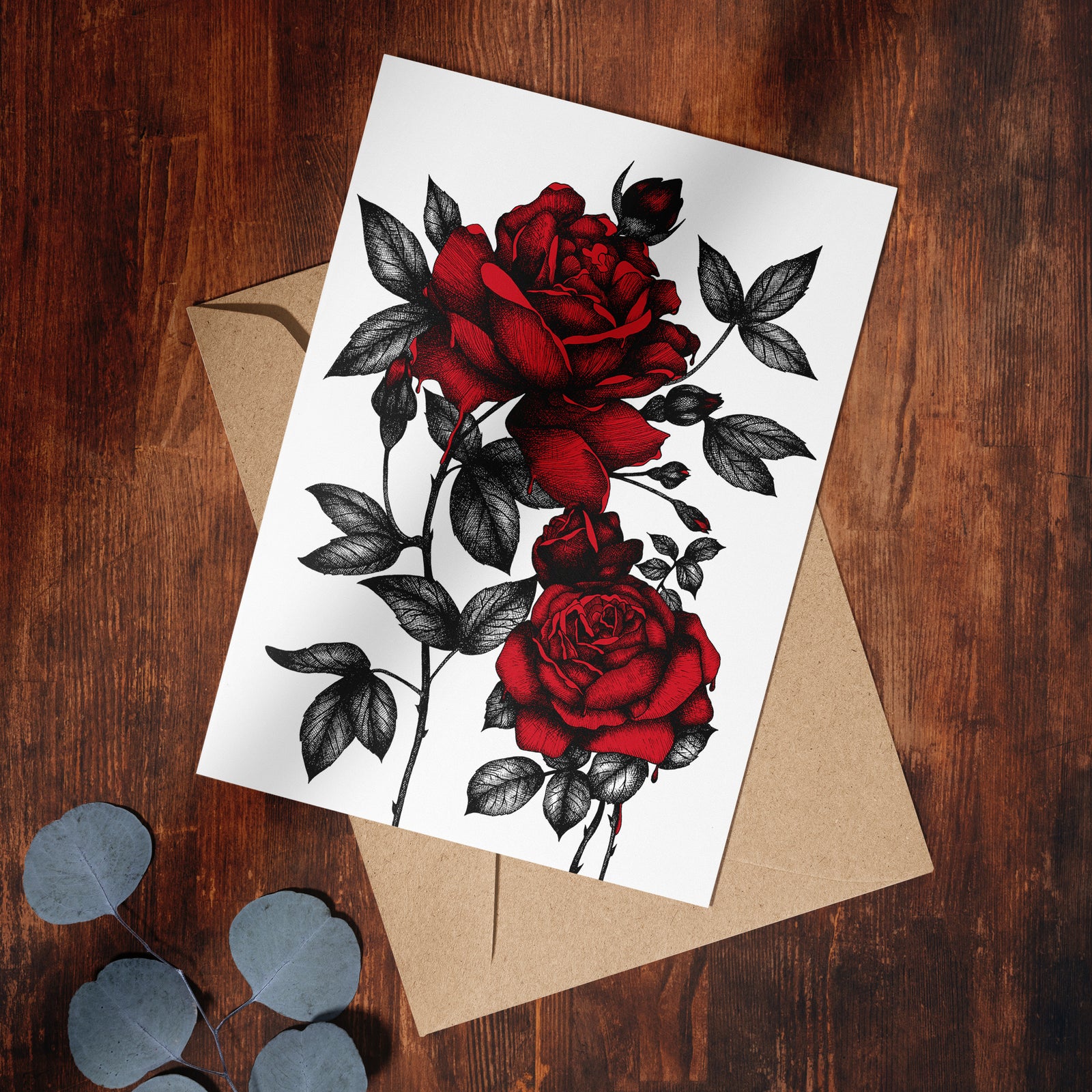 Bleeding Roses - Greeting Card