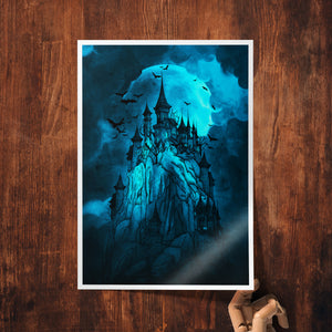 Blue Moon Castle - Giclée Art Print