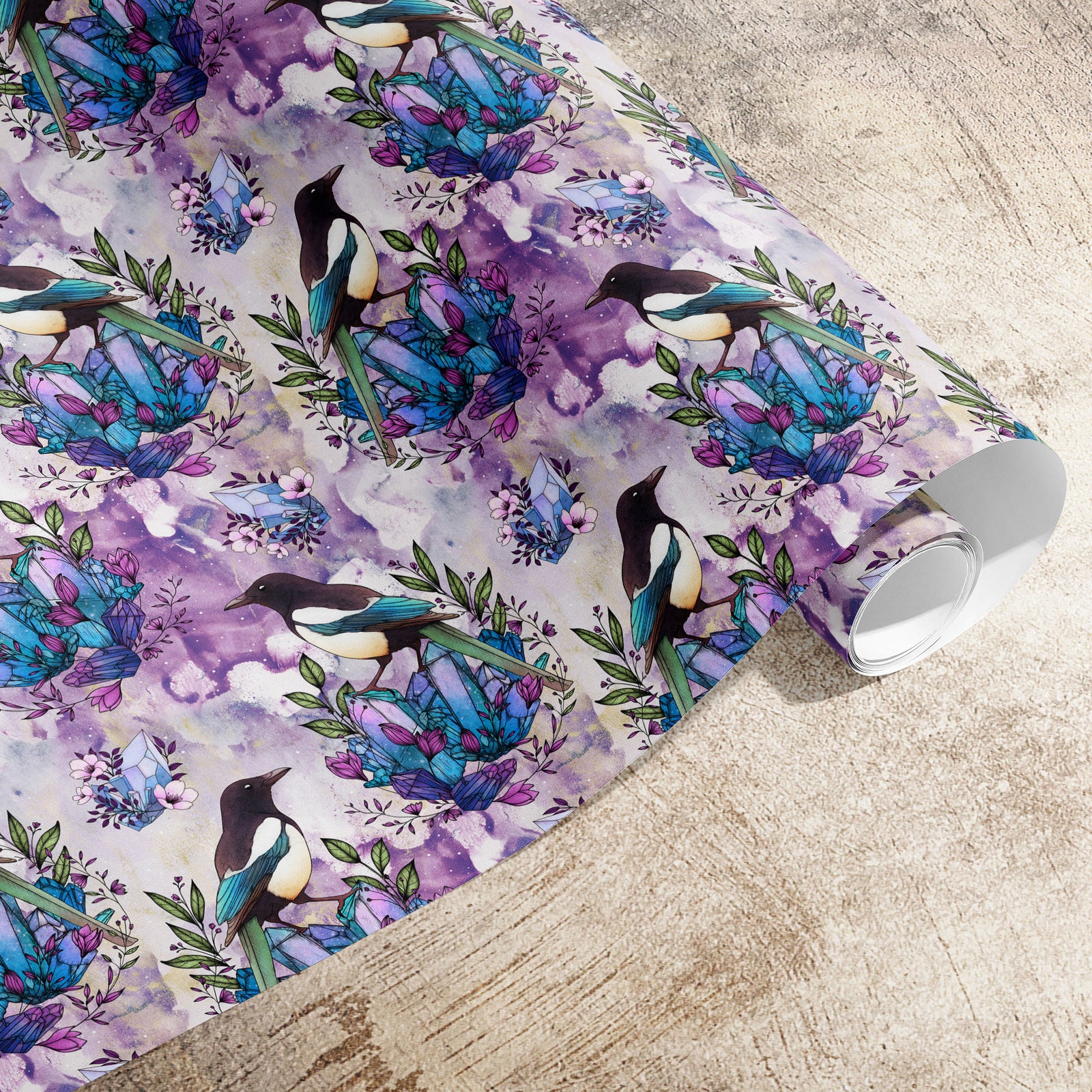 Crystal Magpies Gift Wrapping Paper