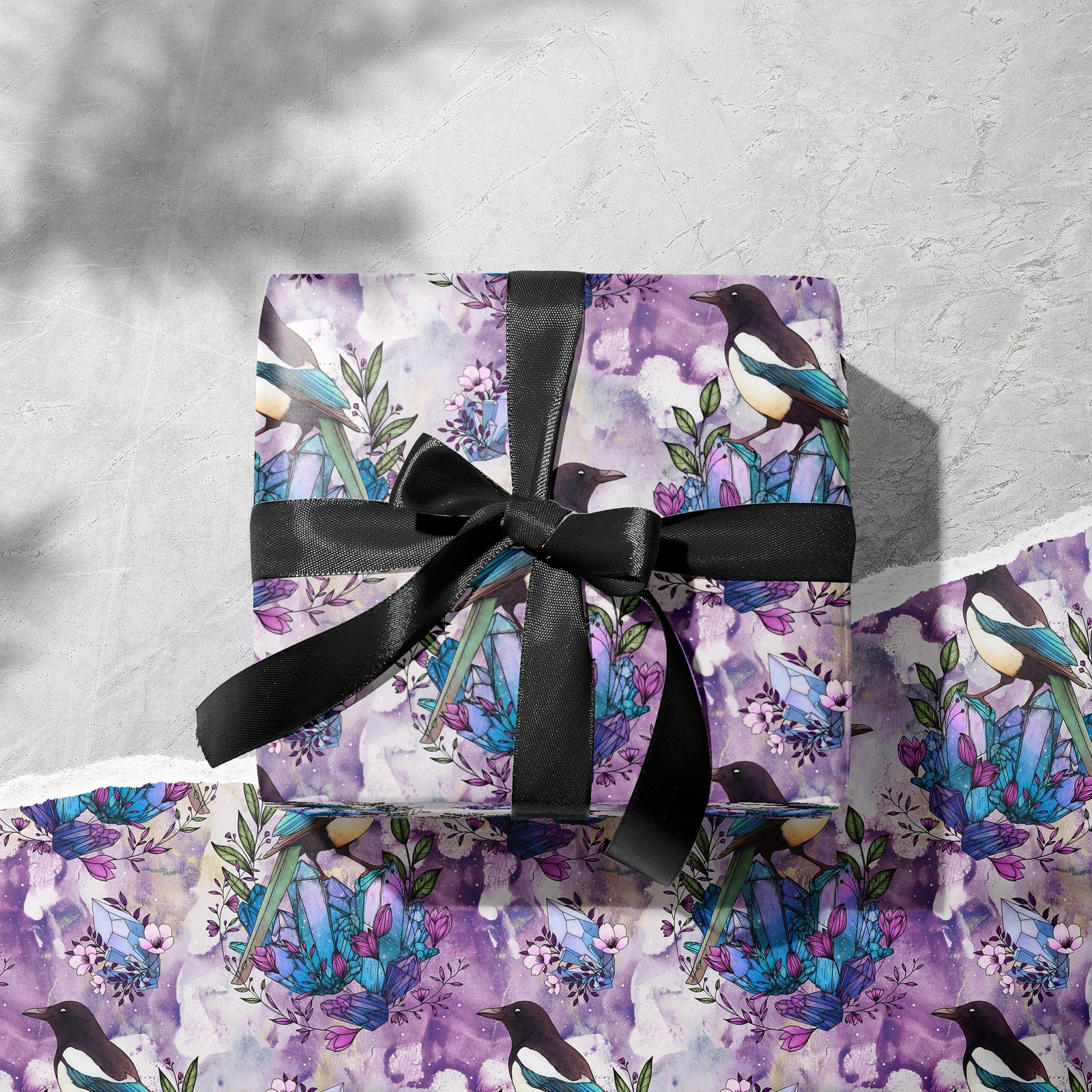 Crystal Magpies Gift Wrapping Paper