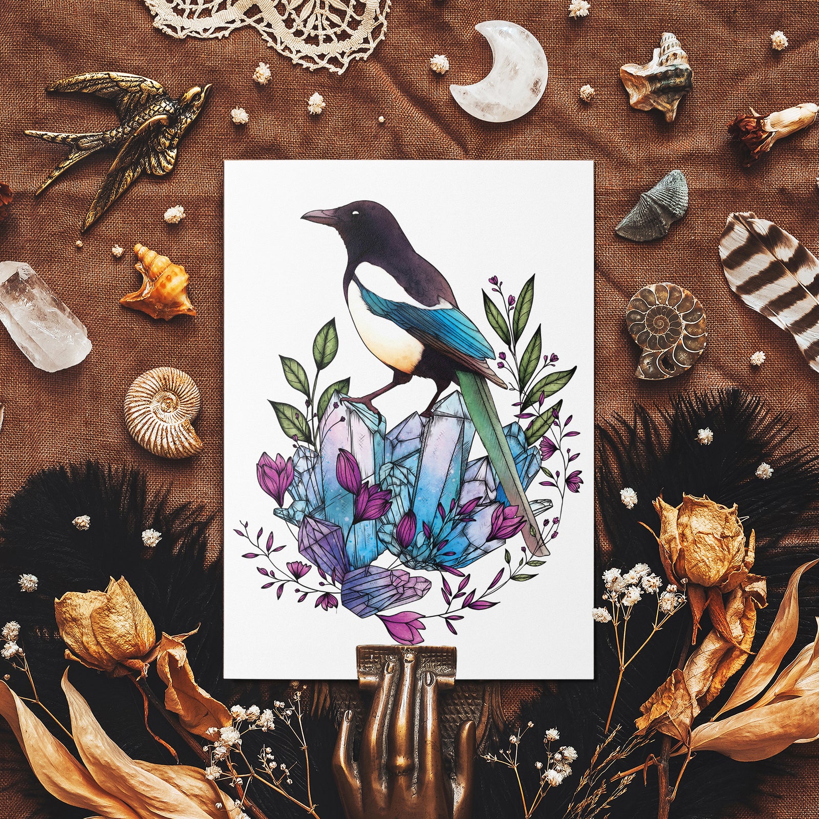 Crystal Magpie - Mohawk Fine Art Postcard