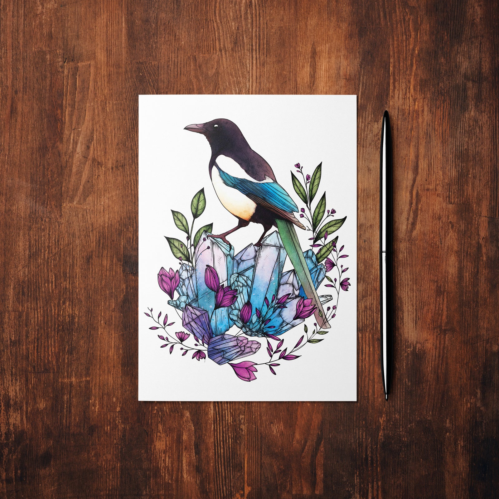 Crystal Magpie - Mohawk Fine Art Postcard