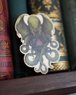 Cthulhu D20 - Wooden Pin Badge