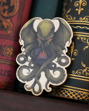 Cthulhu D20 - Wooden Pin Badge