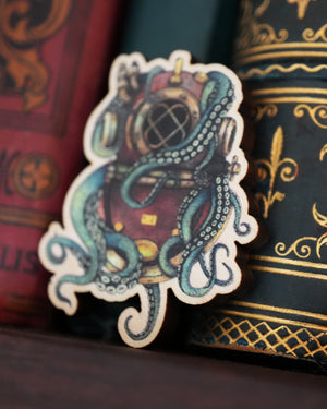 From the Depths - Wooden Pin Badge