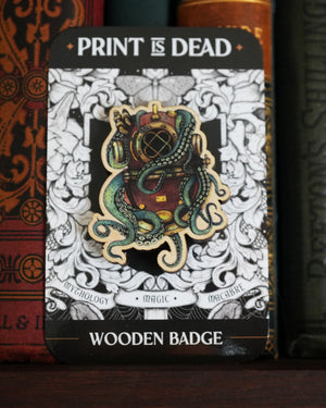 From the Depths - Wooden Pin Badge