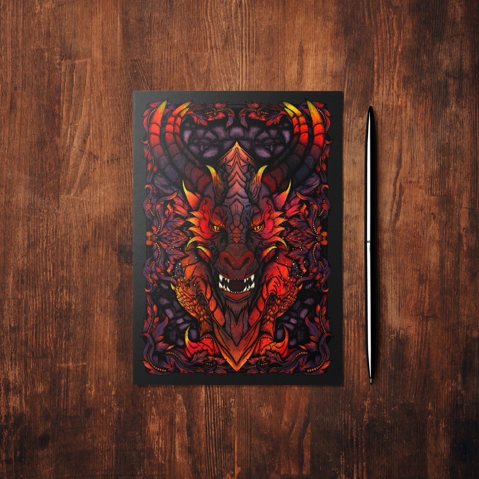 Ember Dragon - Glossy Fine Art Postcard
