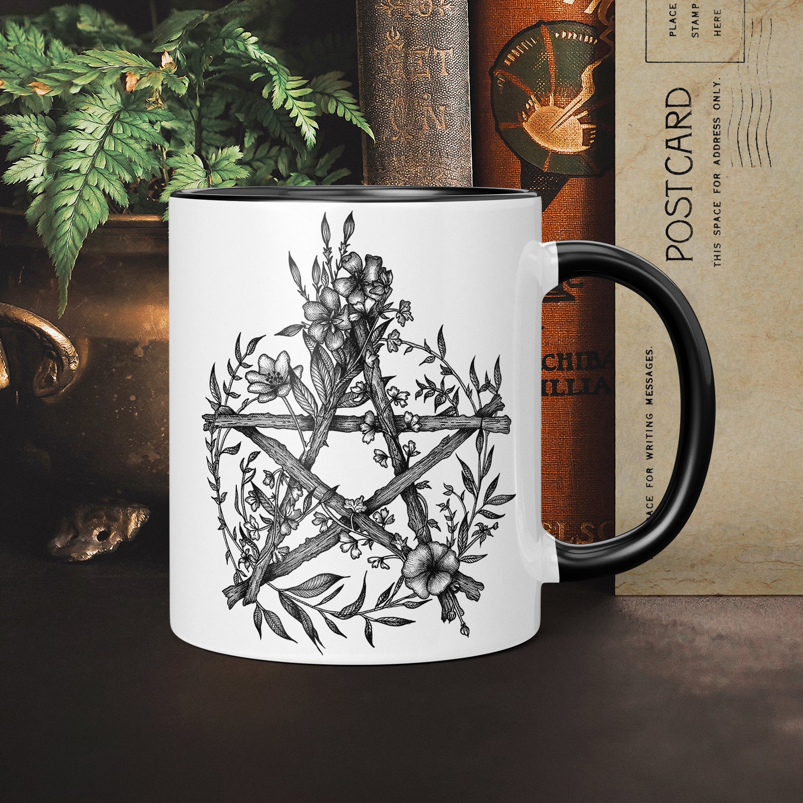 Floral Pentacle - Ceramic Mug