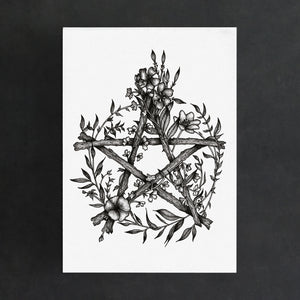 Floral Pentacle - Standard Art Print