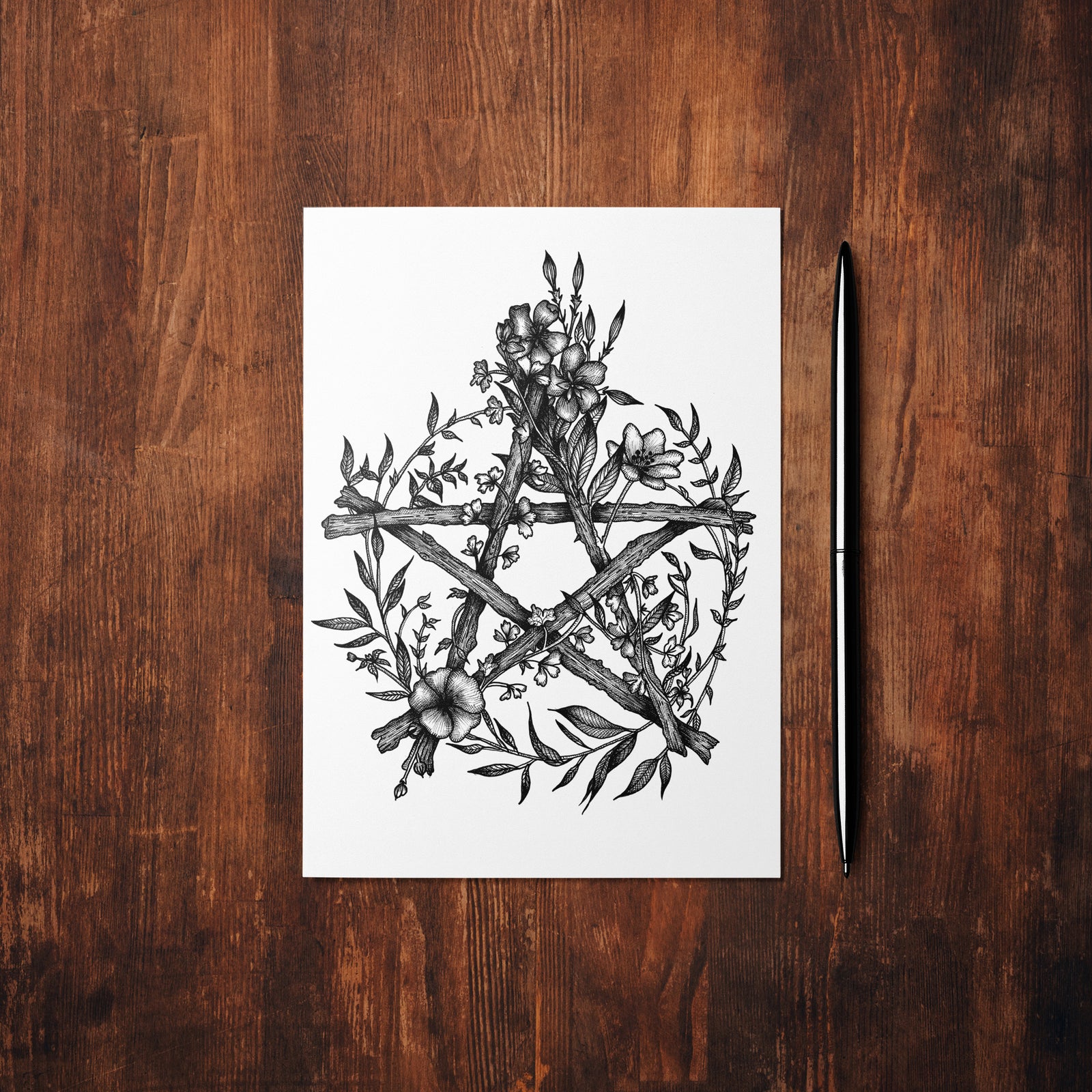 Floral Pentacle - Mohawk Fine Art Postcard