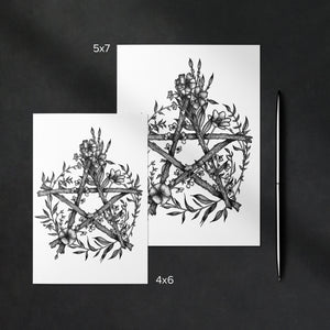 Floral Pentacle - Mohawk Fine Art Postcard
