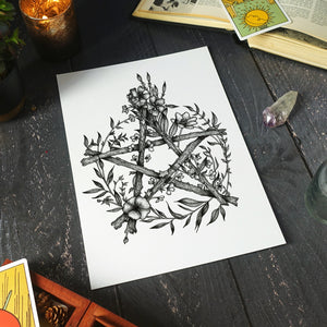 Floral Pentacle - Standard Art Print
