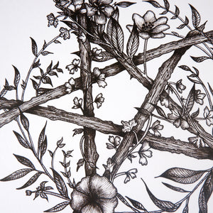Floral Pentacle - Standard Art Print