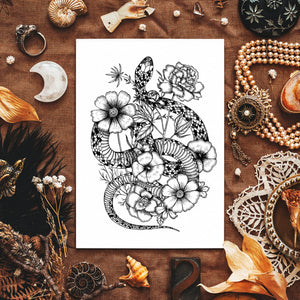 Floral Snake - Giclée Art Print