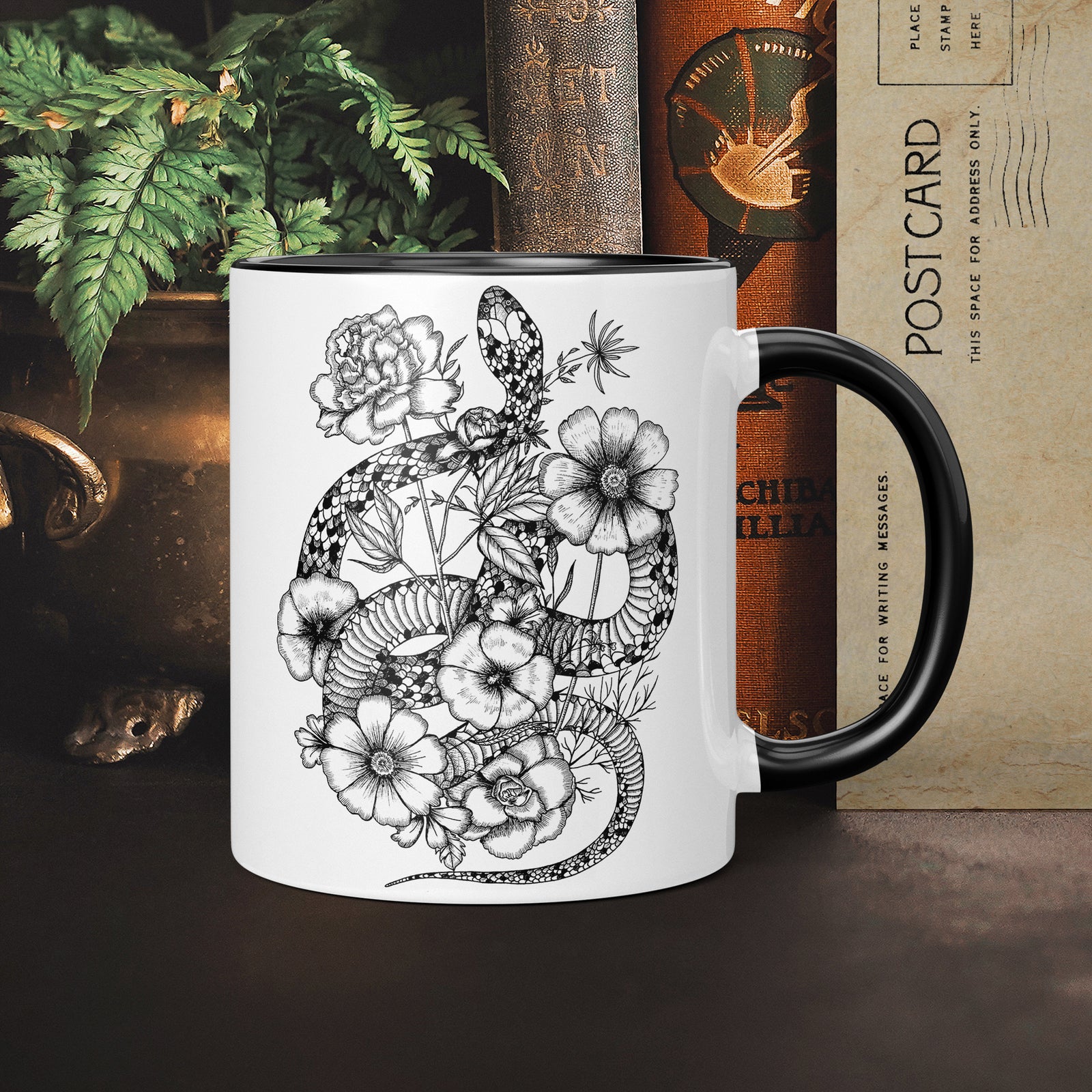Floral Snake - Ceramic Mug
