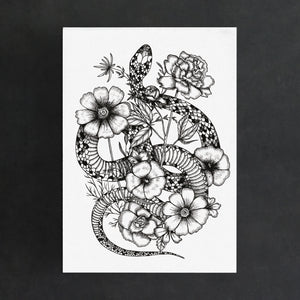 Floral Snake - Standard Art Print