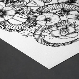 Floral Snake - Giclée Art Print