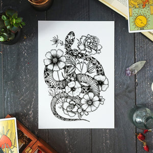 Floral Snake - Standard Art Print