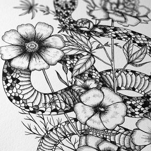 Floral Snake - Giclée Art Print