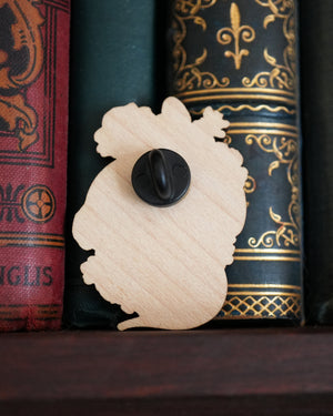 Floral Snake - Wooden Pin Badge
