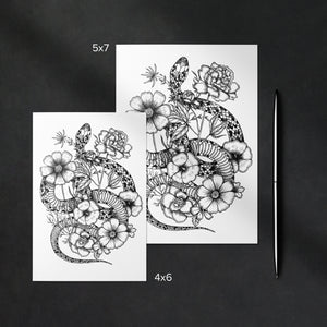 Floral Snake - Mohawk Fine Art Postcard