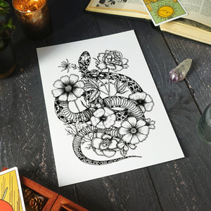 Floral Snake - Standard Art Print