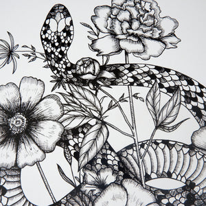 Floral Snake - Standard Art Print