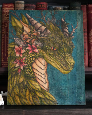 Forest Dragon Original Wood Art