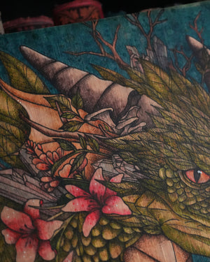Forest Dragon Original Wood Art